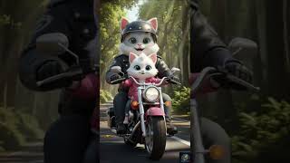 Miyu's ADVENTURE 🏍️😱| Ai Saga Studio | cute cat shorts | Ai shorts #shorts #aishorts